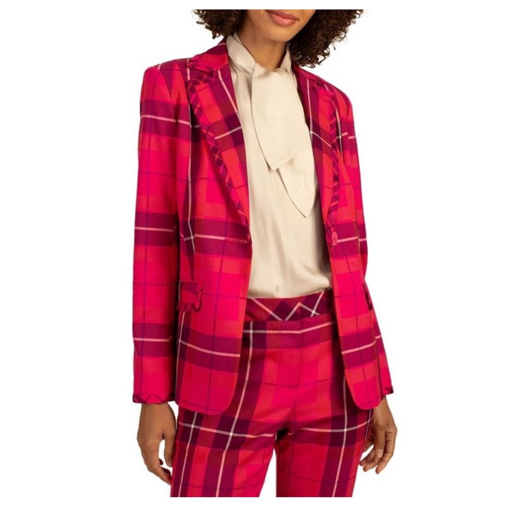 NWT Trina Turk Planet Blazer Sz 6 Plaid Career Business Party Statement Jacket